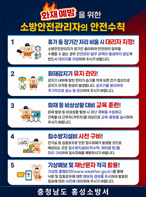 홍성소방서, 여름 휴가철 대비 화재예방 안전수칙 당부 기사 이미지